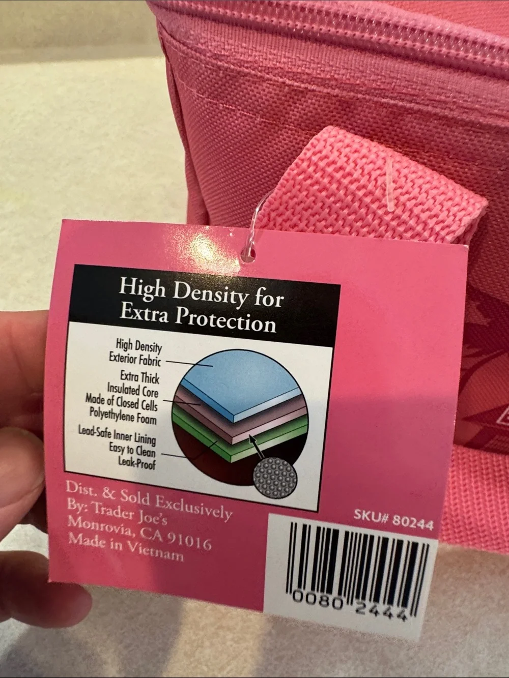 Trader Joe's Pink Insulated Lunch Tote